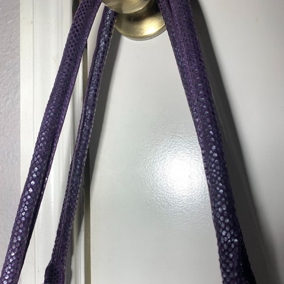 Vintage Whiting & Davis Purple Mesh and Snakeskin Embossed Leather Bag - Picture 6 of 13